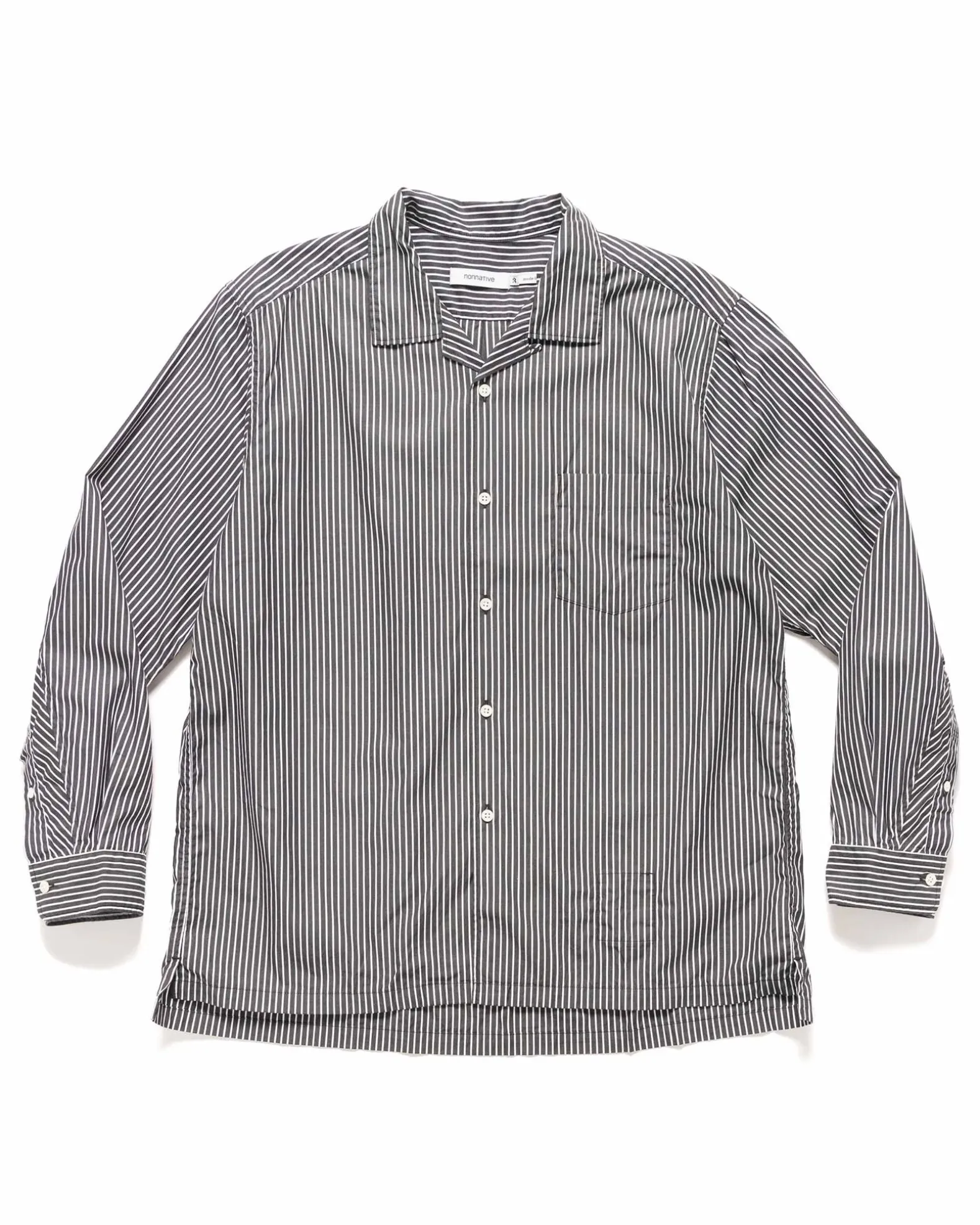 Officer L/S Shirt Cotton Broad London Stripe Black