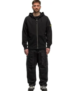 Old' Treatment Hooded Full Zipper Sweatshirt Black