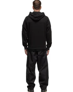 Old' Treatment Hooded Full Zipper Sweatshirt Black