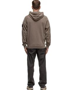 Old' Treatment Hooded Full Zipper Sweatshirt Dove Grey