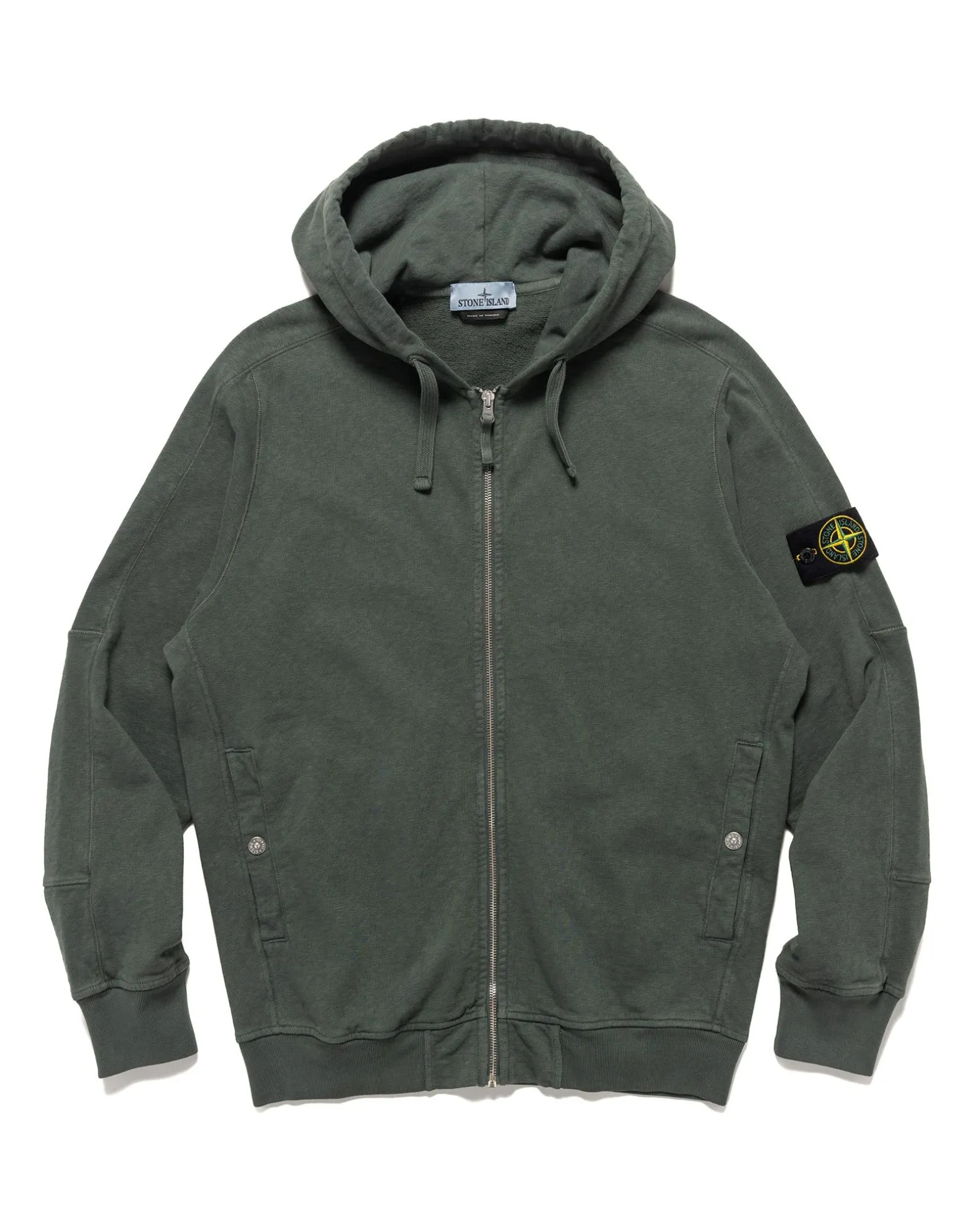 Old' Treatment Hooded Full Zipper Sweatshirt Musk