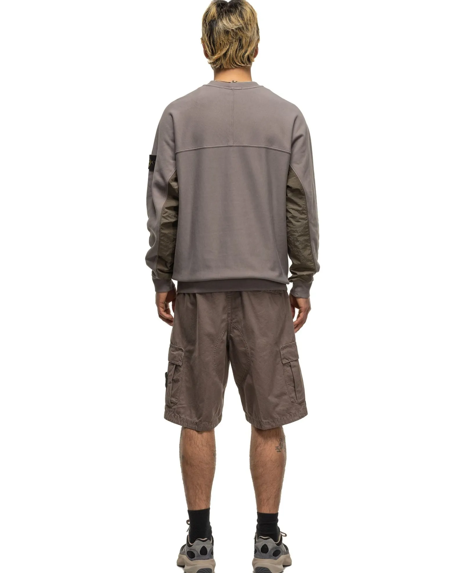 Old' Treatment Loose Fit Bermuda Shorts Dove Grey
