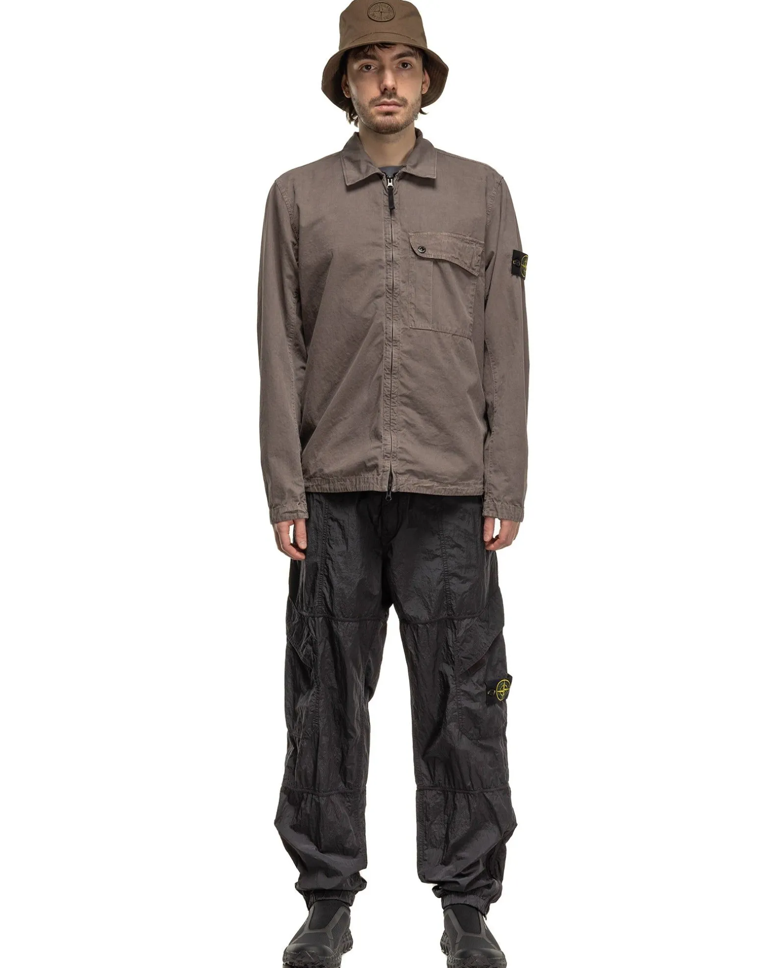 Old' Treatment Regular Fit Overshirt Dove Grey