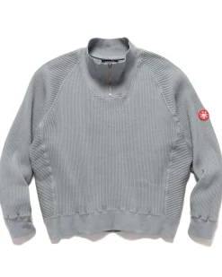 Overdye Wide Rib Cut Half Zip Grey
