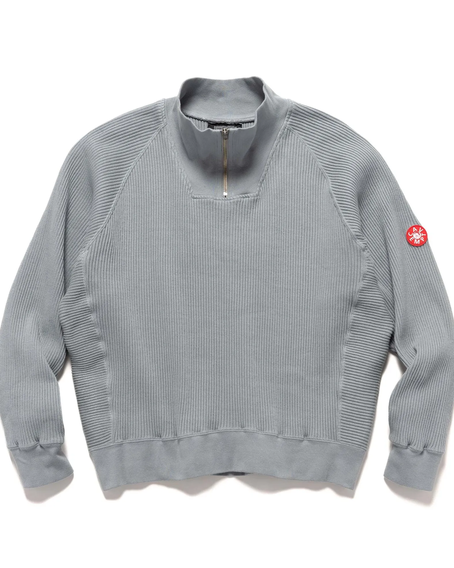 Overdye Wide Rib Cut Half Zip Grey