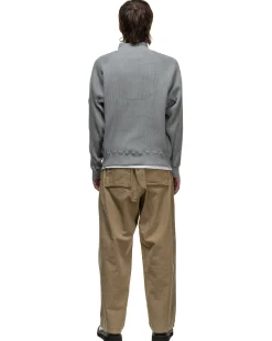 Overdye Wide Rib Cut Half Zip Grey