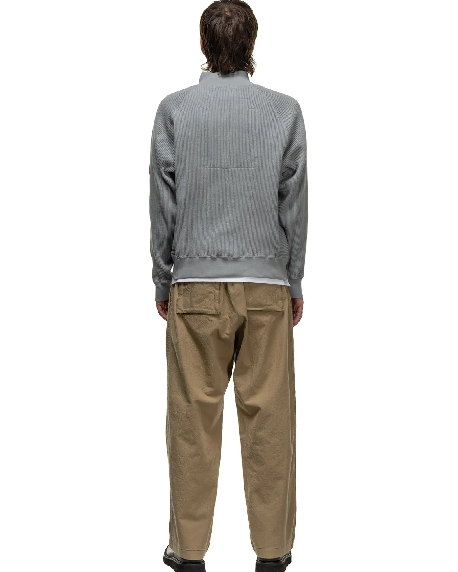 Overdye Wide Rib Cut Half Zip Grey