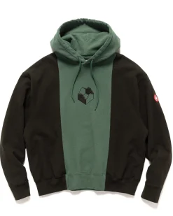 Panelled Two Tone Hoody Green
