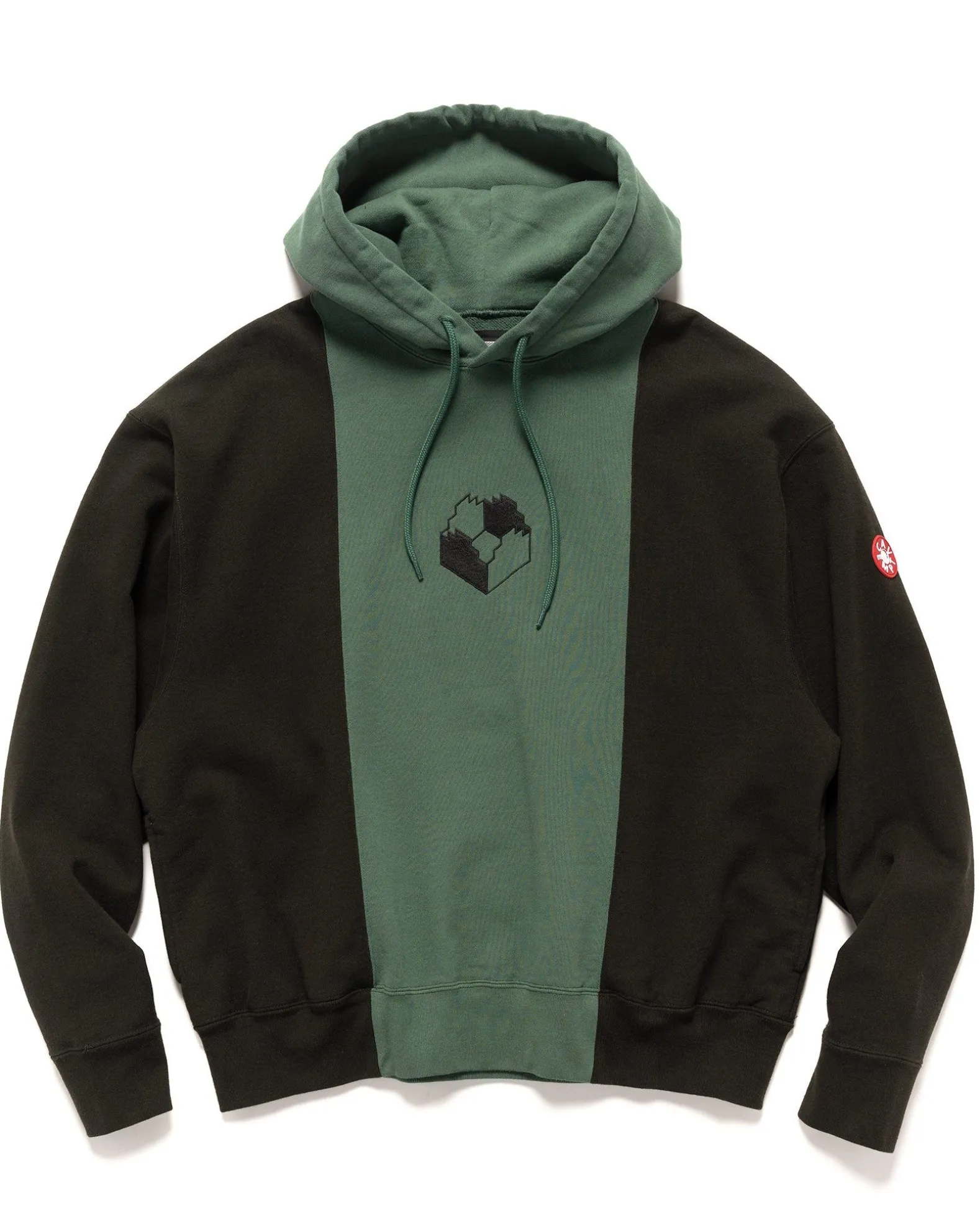Panelled Two Tone Hoody Green