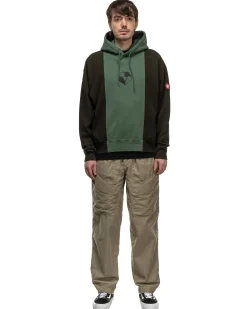 Panelled Two Tone Hoody Green