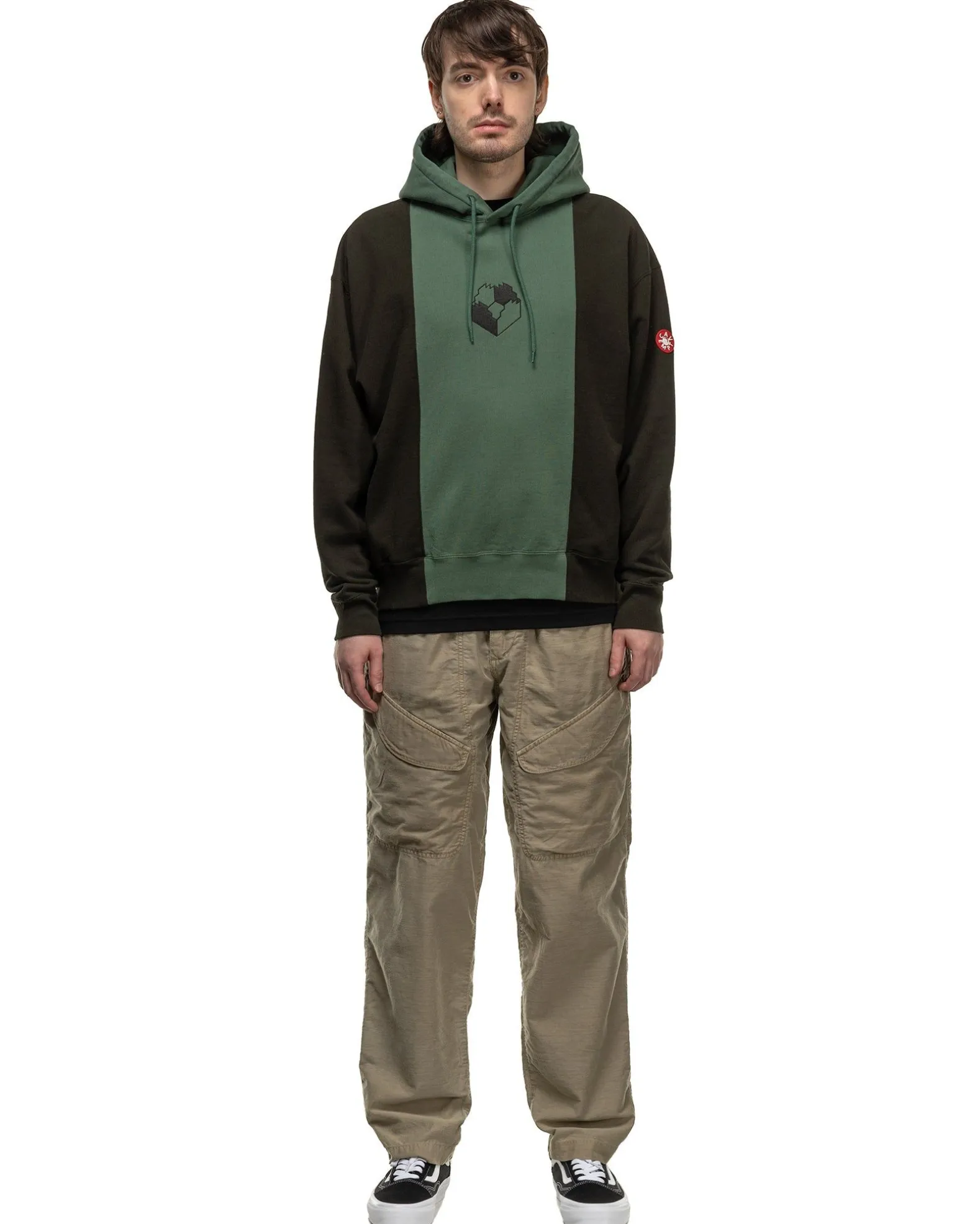 Panelled Two Tone Hoody Green