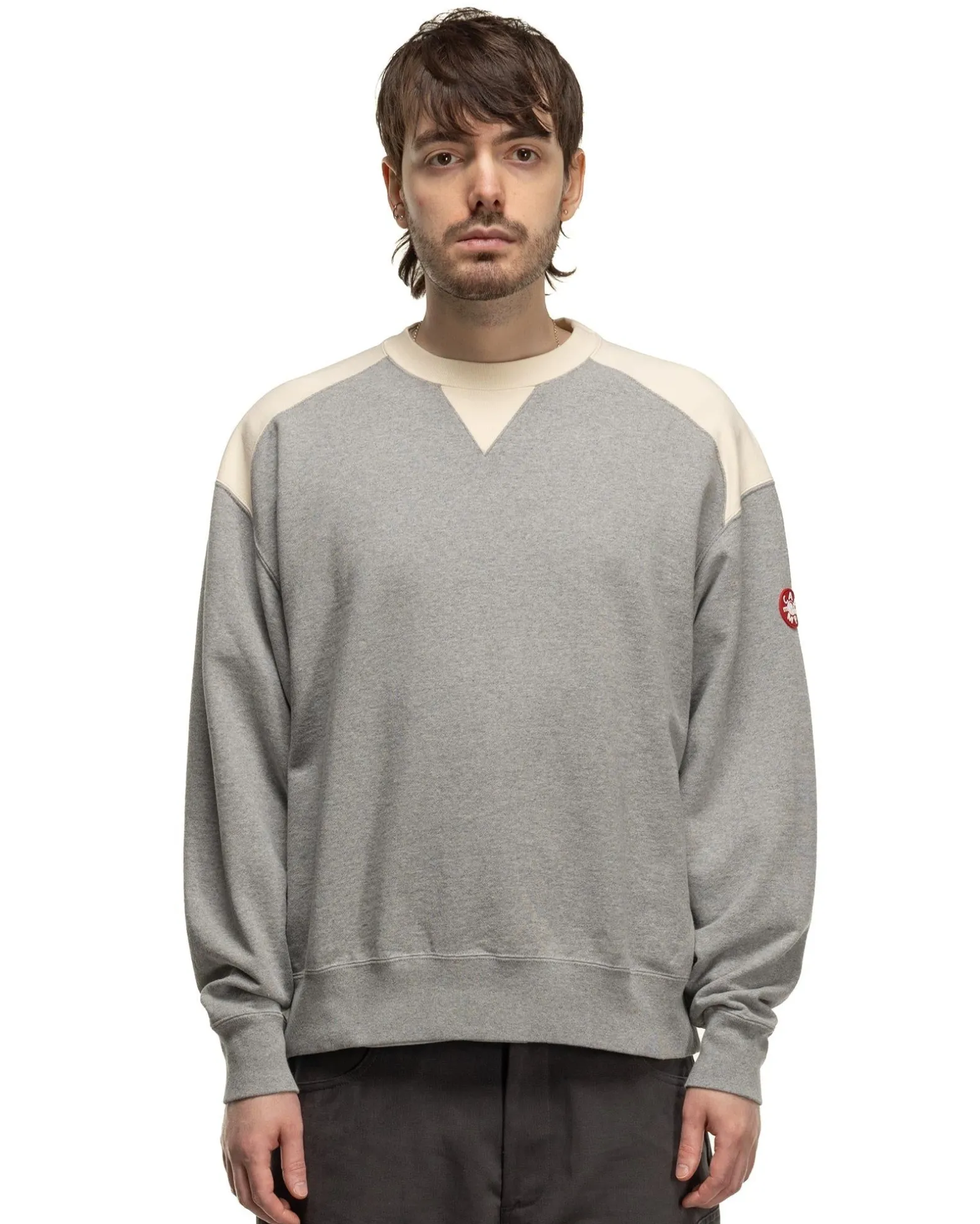 Panel Shoulder Crew Neck Grey