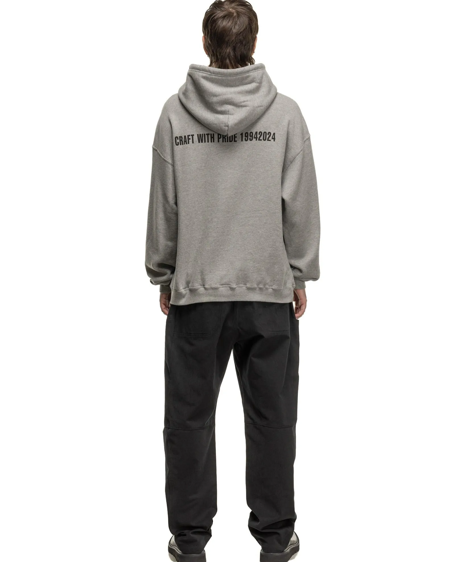 Patched Sweatparka Ls Grey