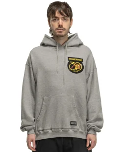 Patched Sweatparka Ls Grey