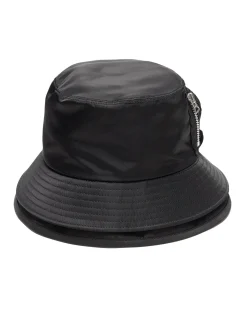 Pocket Double Brim Hat/Nylon Twill Black