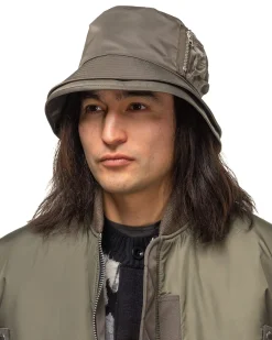 Pocket Double Brim Hat/Nylon Twill Taupe