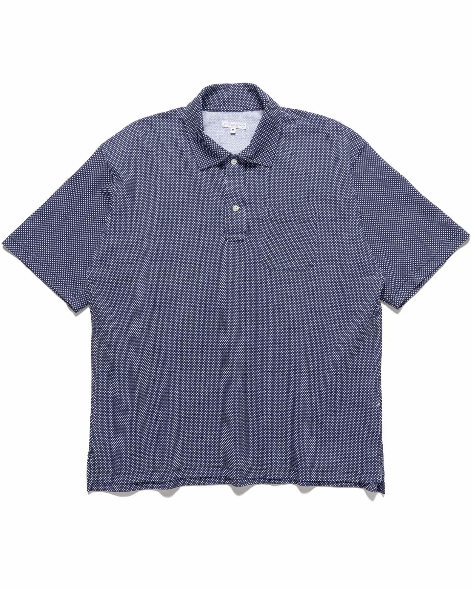 Polo Shirt Polka Dot Pique Navy
