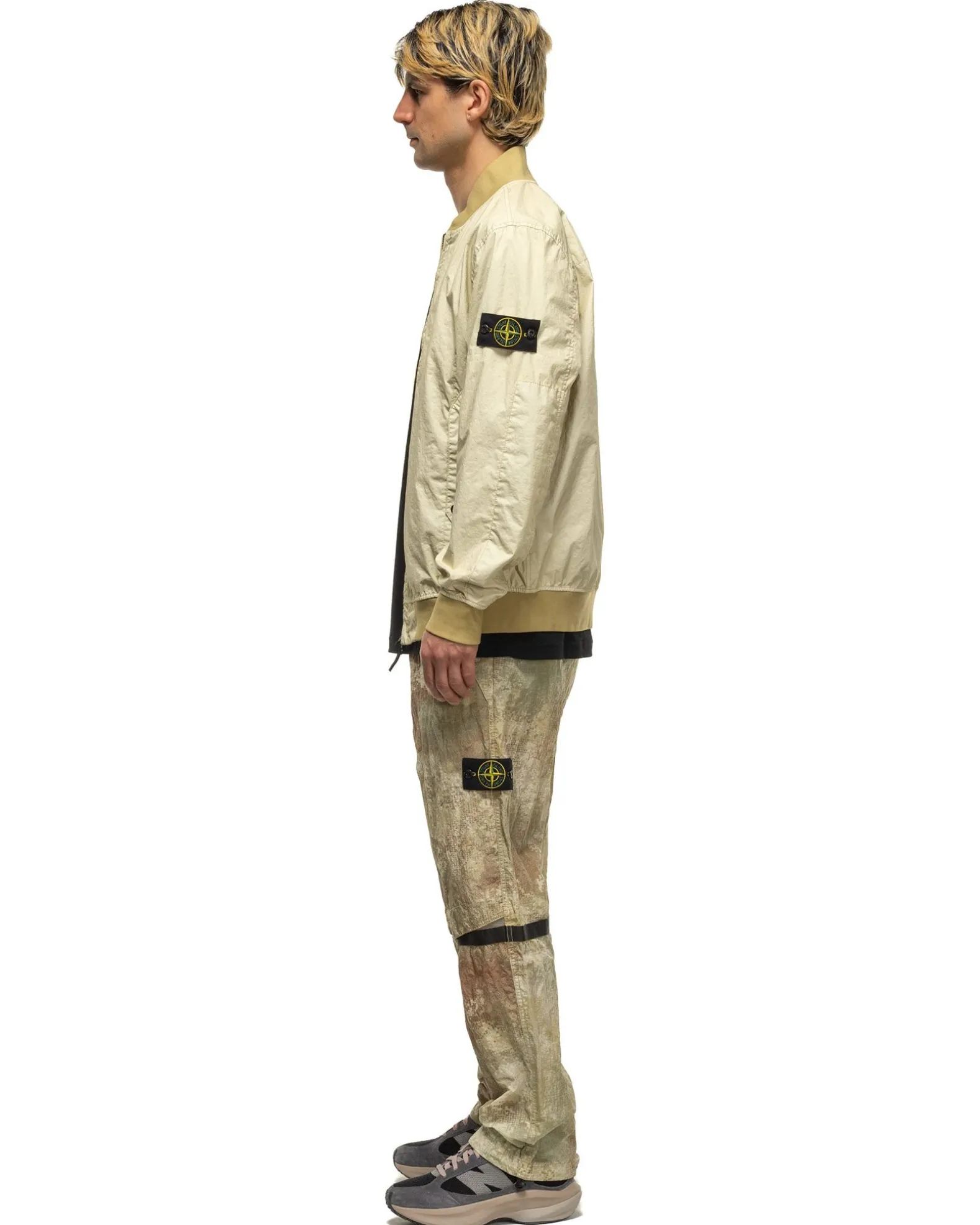Printed Shell Pants Natural Beige