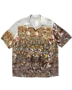 Rayon Nabajo Land Aloha Shirt Light Grey