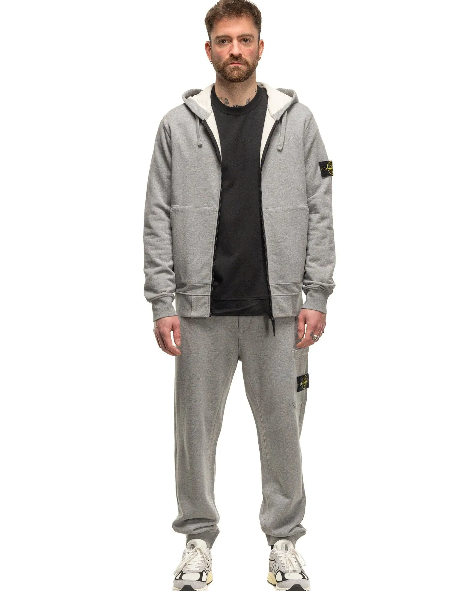 Regular Fit Cargo Sweatpants Melange Grey
