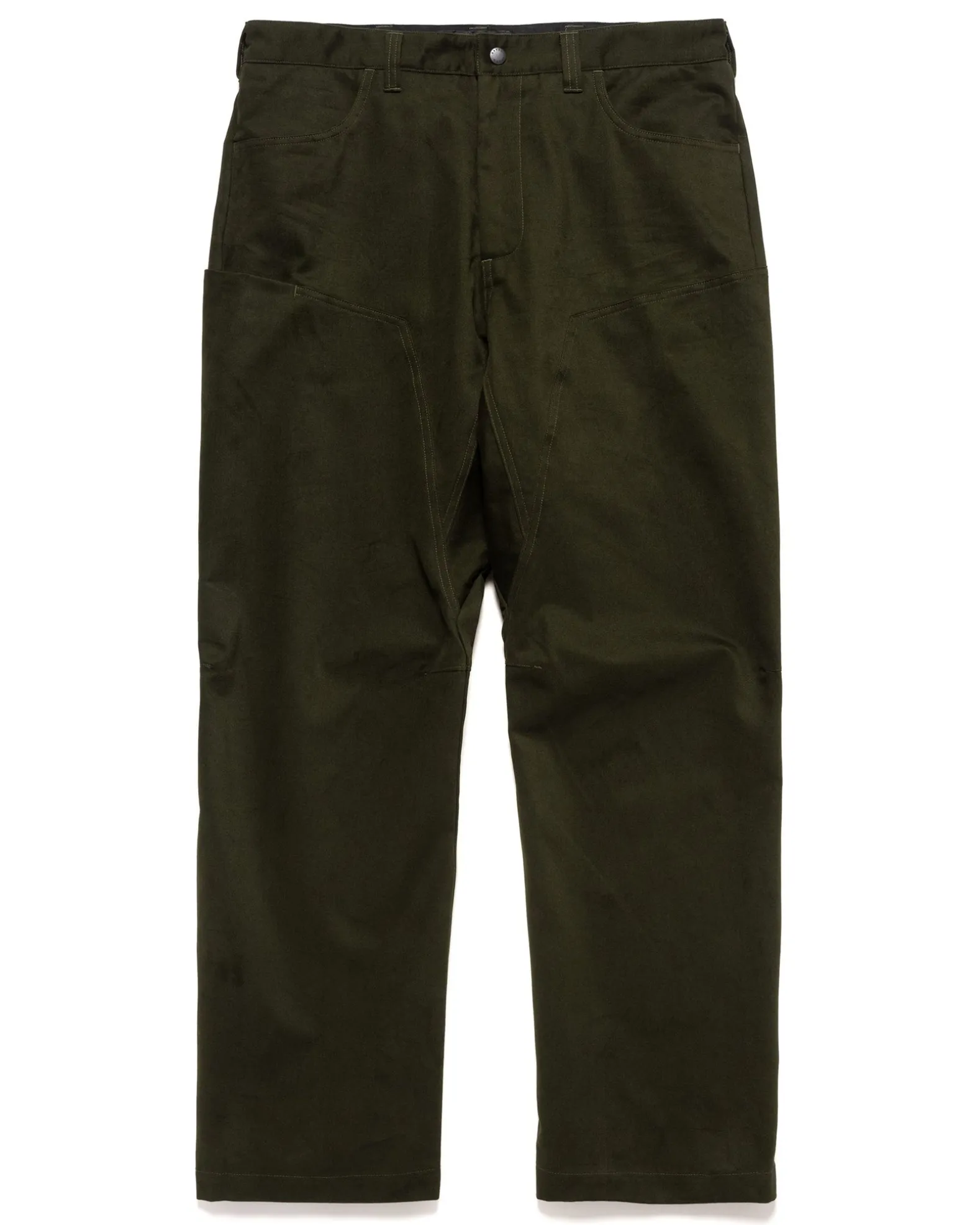 Rig Pants-Duca Visconti Emerized Cotton Twill Olive