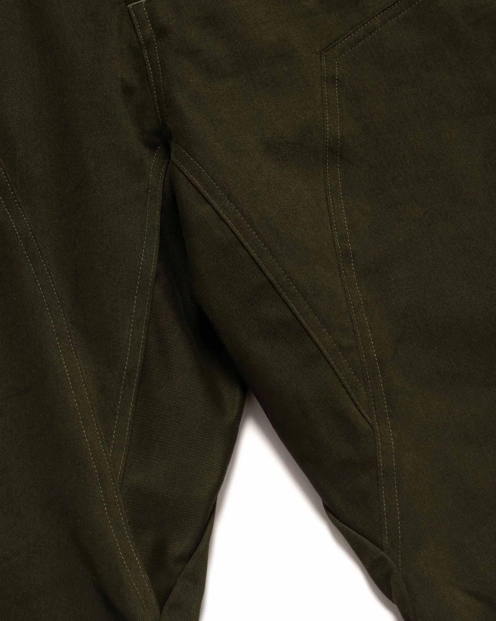 Rig Pants-Duca Visconti Emerized Cotton Twill Olive