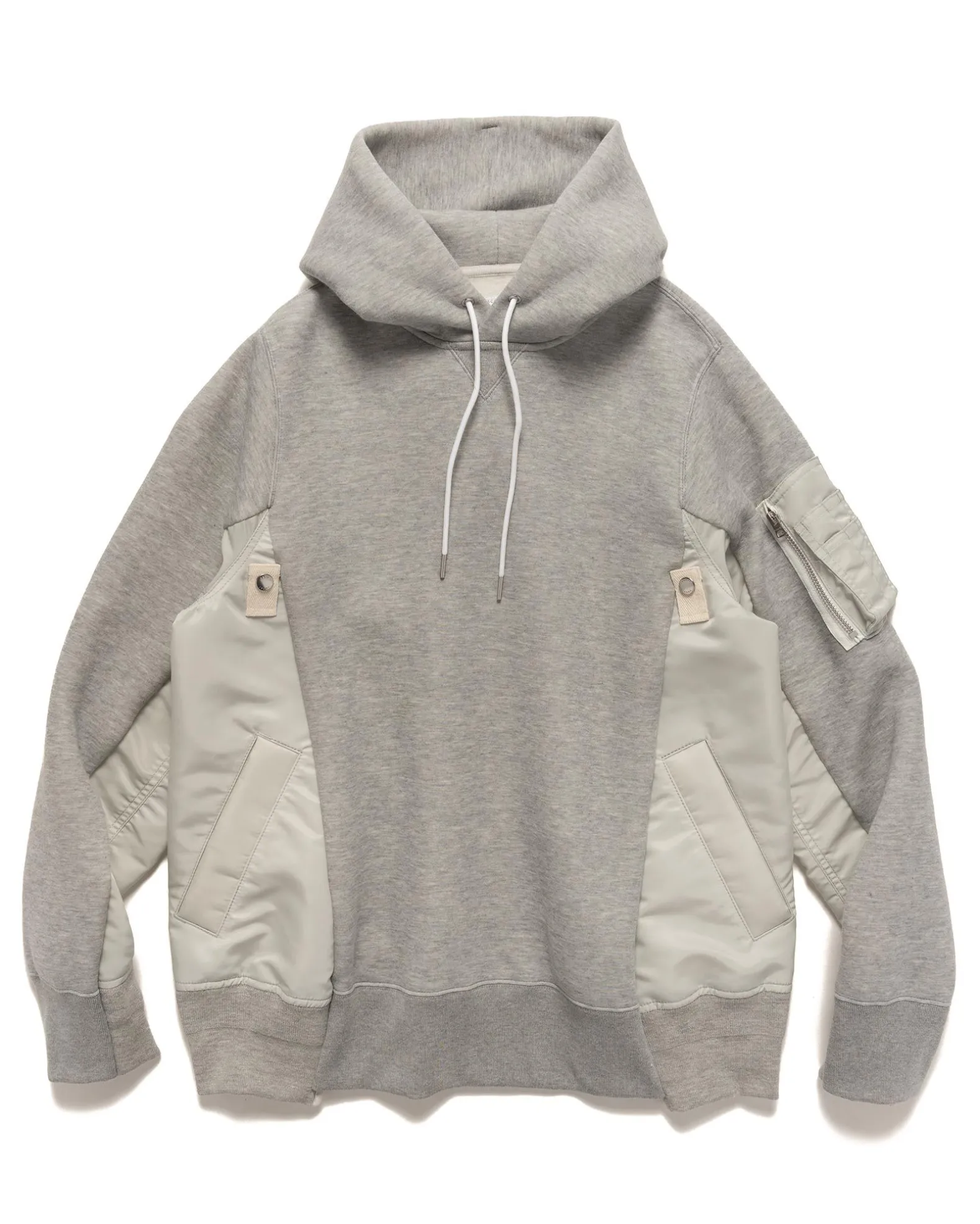 Sponge Sweat X Nylon Twill Hoodie Light Grey