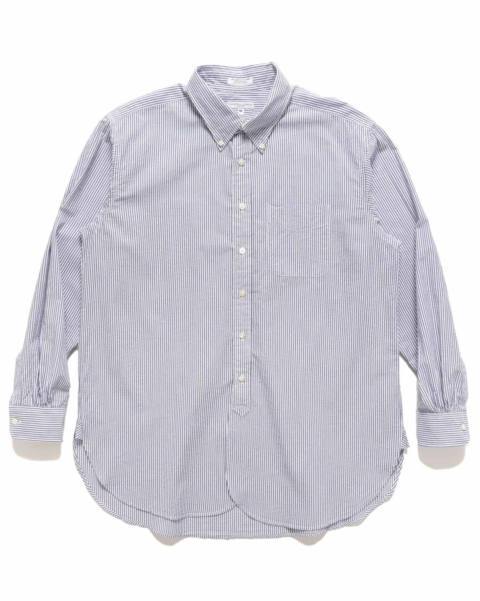 19Th Century Bd Shirt Cotton Seersucker Navy/White