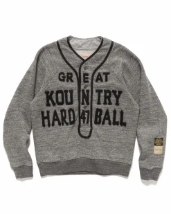 Top Jersey Baseball Henley Swt (Great Kountry) Charcoal