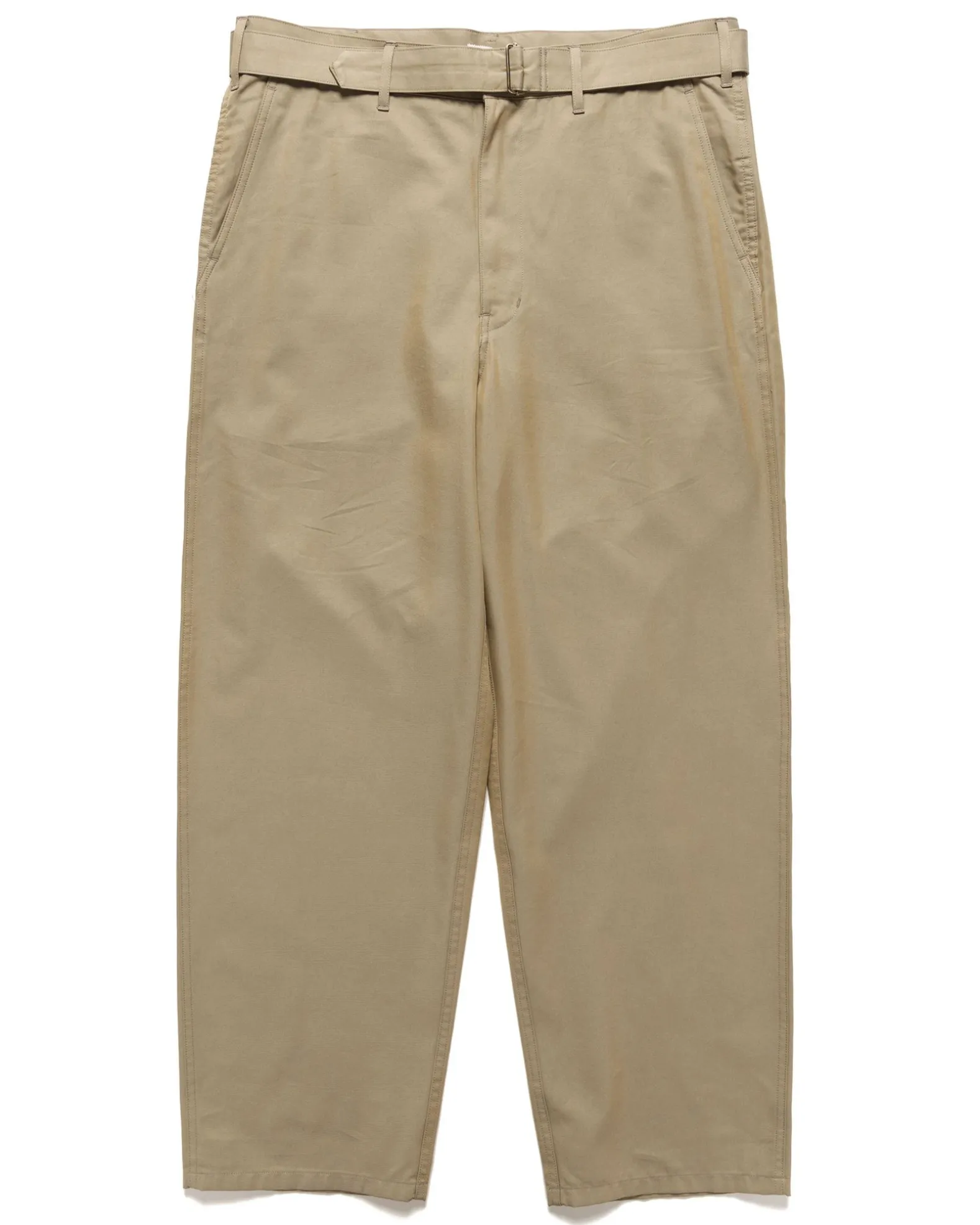 Washed Finx Silk Chambray Belted Pants Grey Chambray