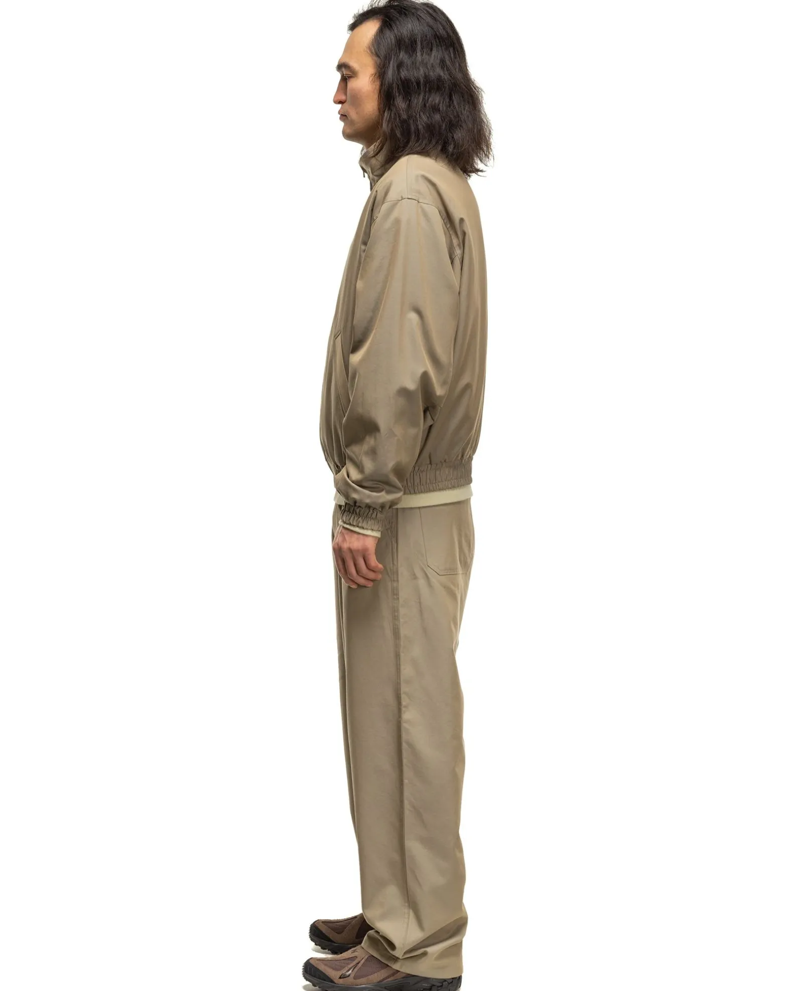 Washed Finx Silk Chambray Belted Pants Grey Chambray
