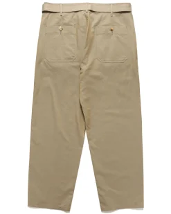 Washed Finx Silk Chambray Belted Pants Grey Chambray