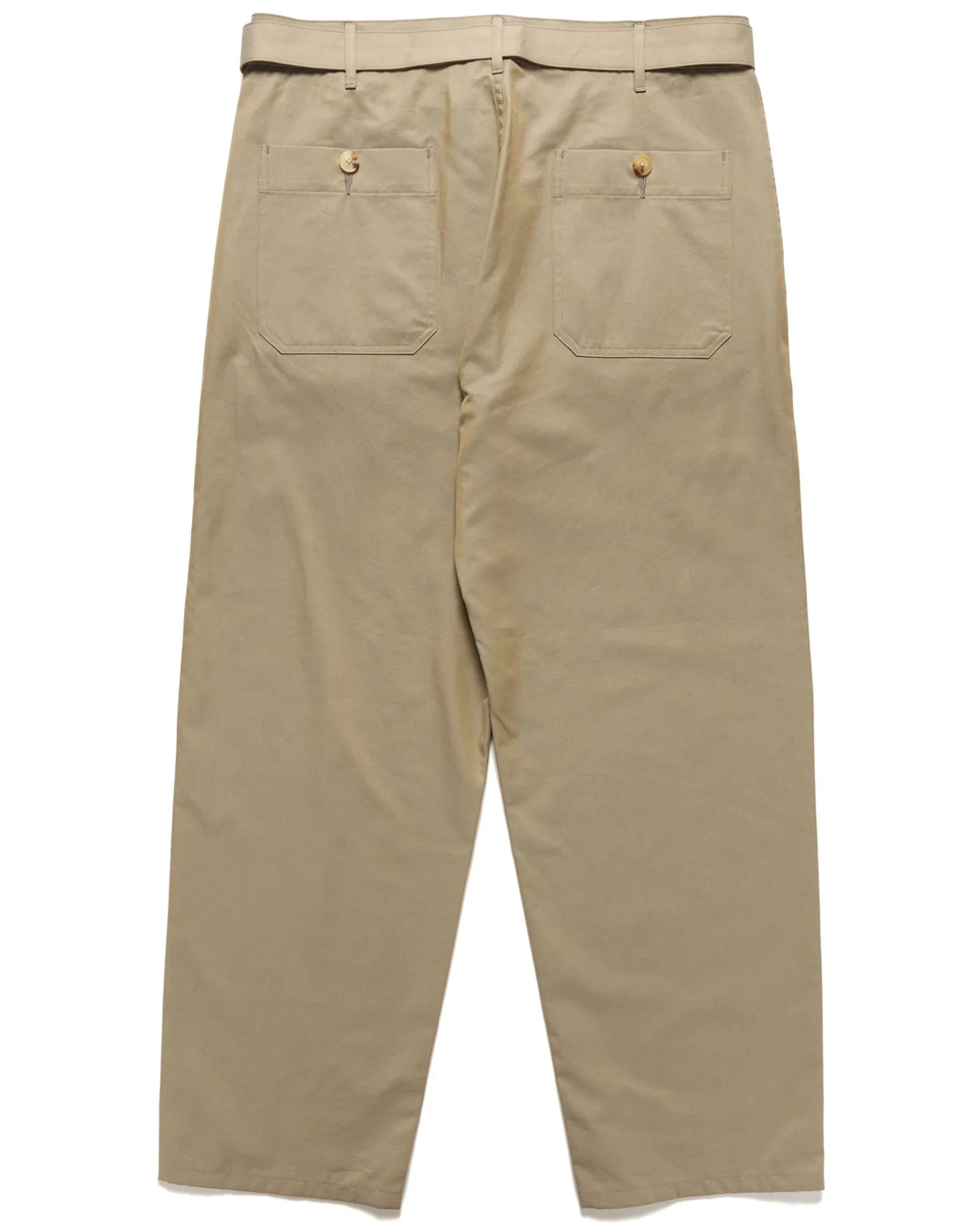 Washed Finx Silk Chambray Belted Pants Grey Chambray