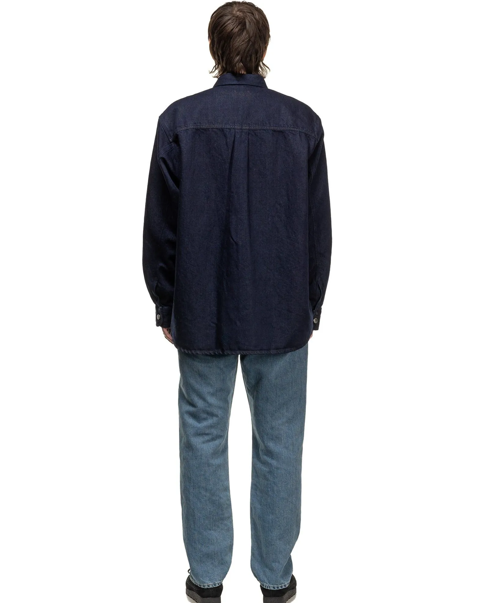 Washed Linen Denim Standard Pants Light Indigo