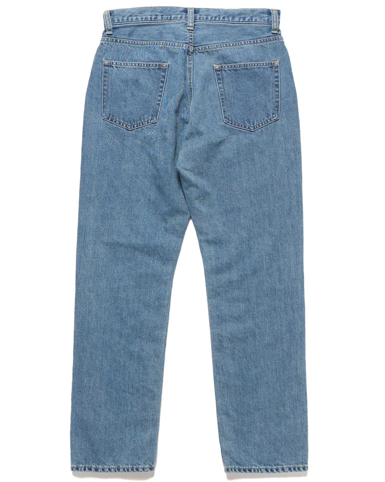 Washed Linen Denim Standard Pants Light Indigo