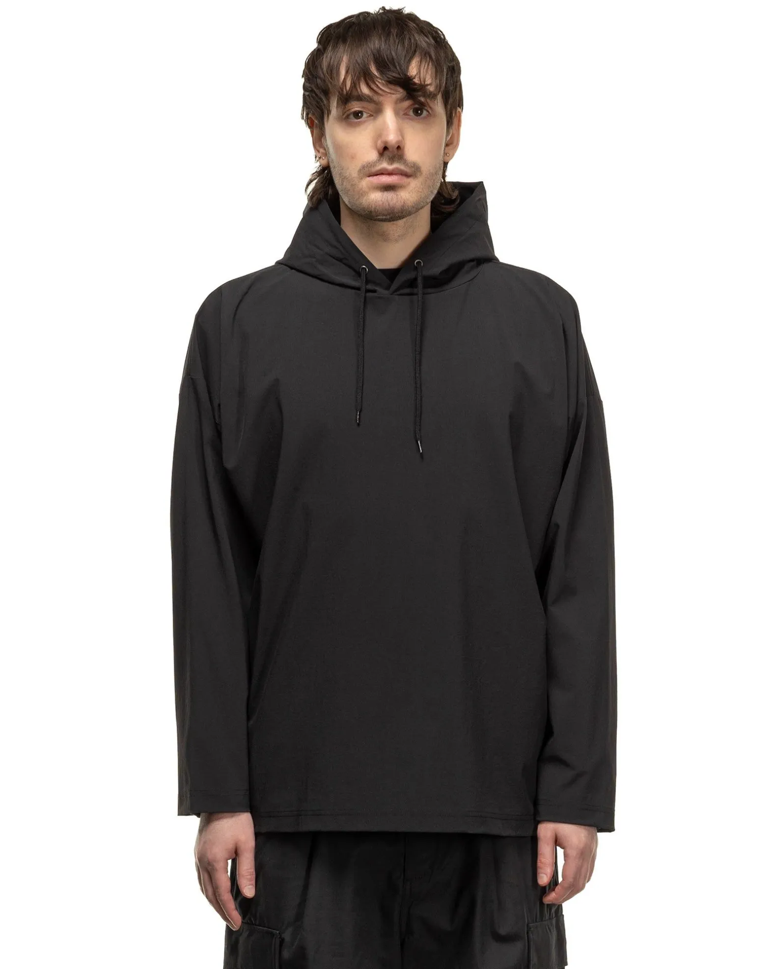 4Way Stretch Oversized Pullover Hoodie Black