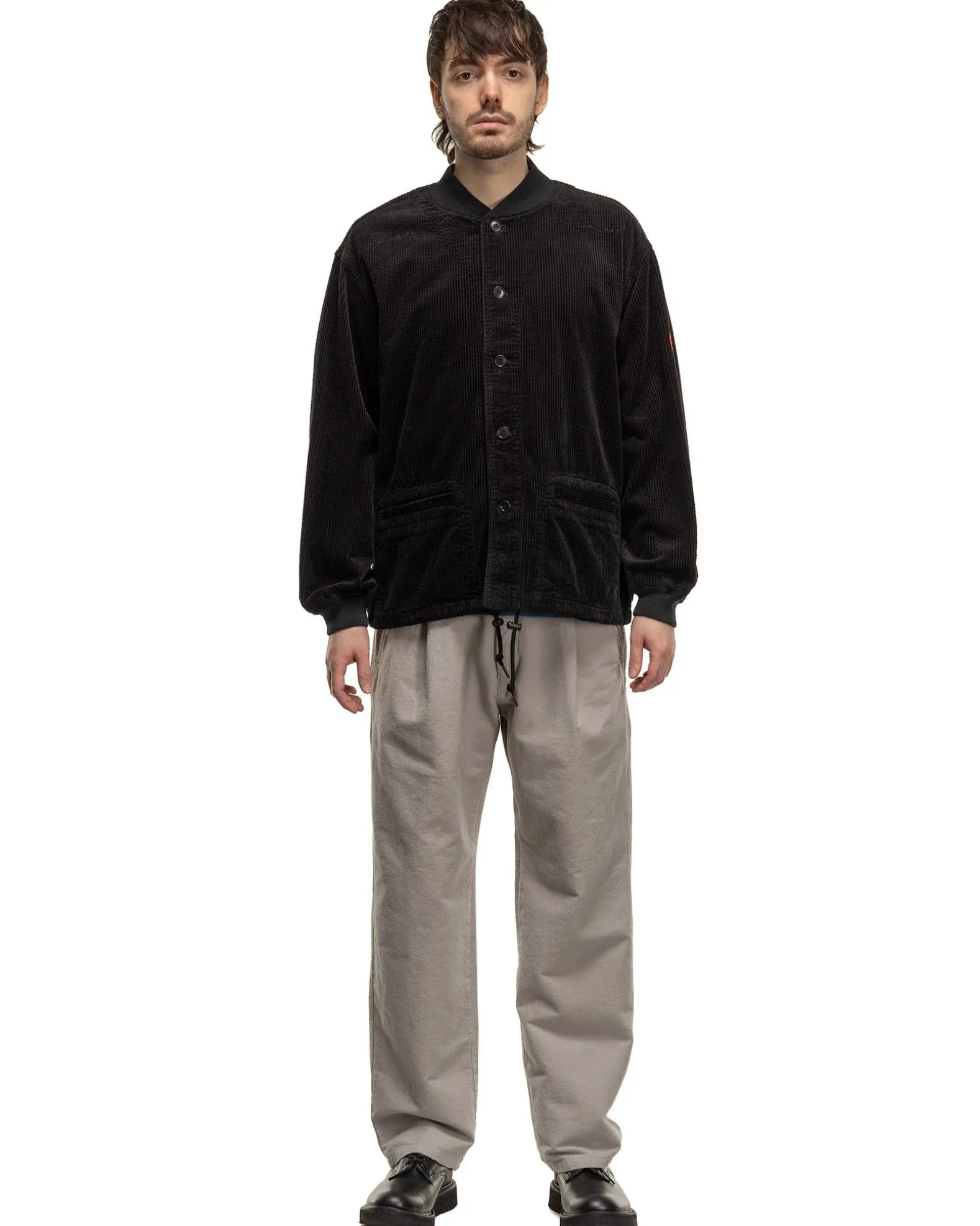 6W Cord Button Up Jacket Black