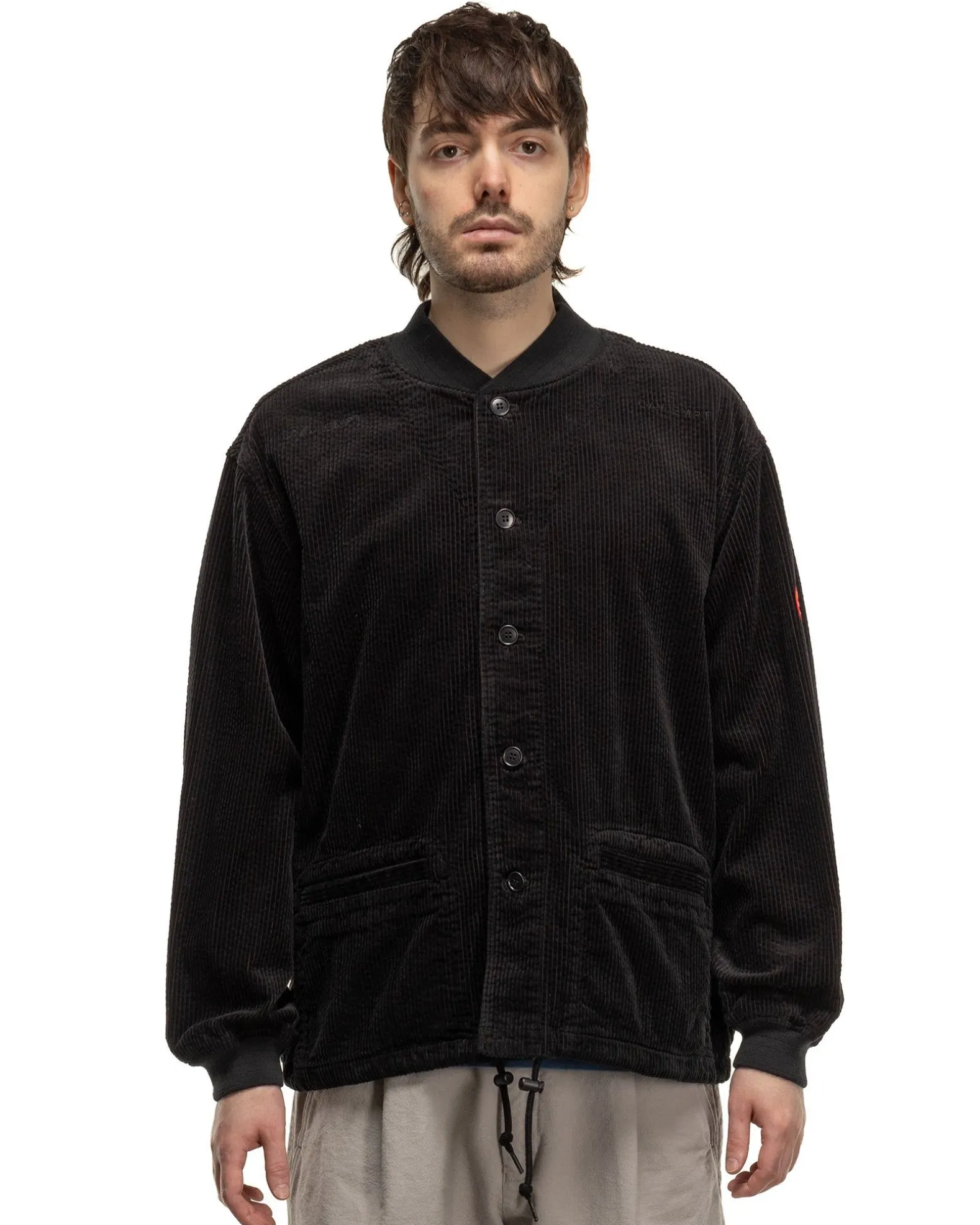 6W Cord Button Up Jacket Black