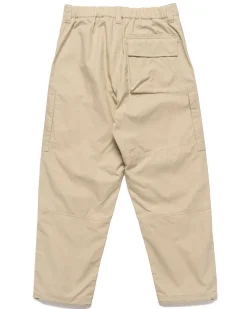 Weatherproof Cotton Canvas Ghost Piece Loose Fit Cargo Pants Beige
