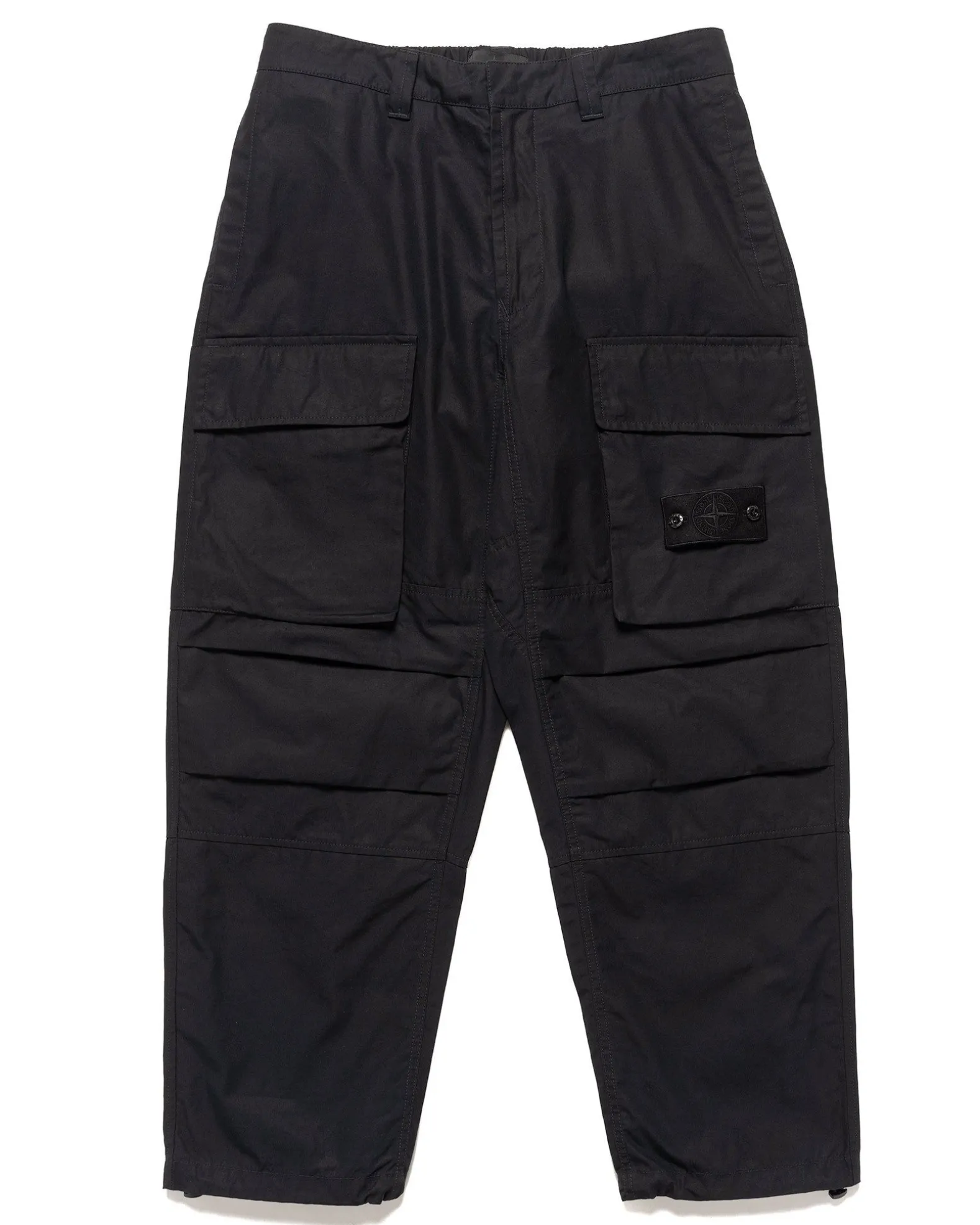 Weatherproof Cotton Canvas Ghost Piece Loose Fit Cargo Pants Black