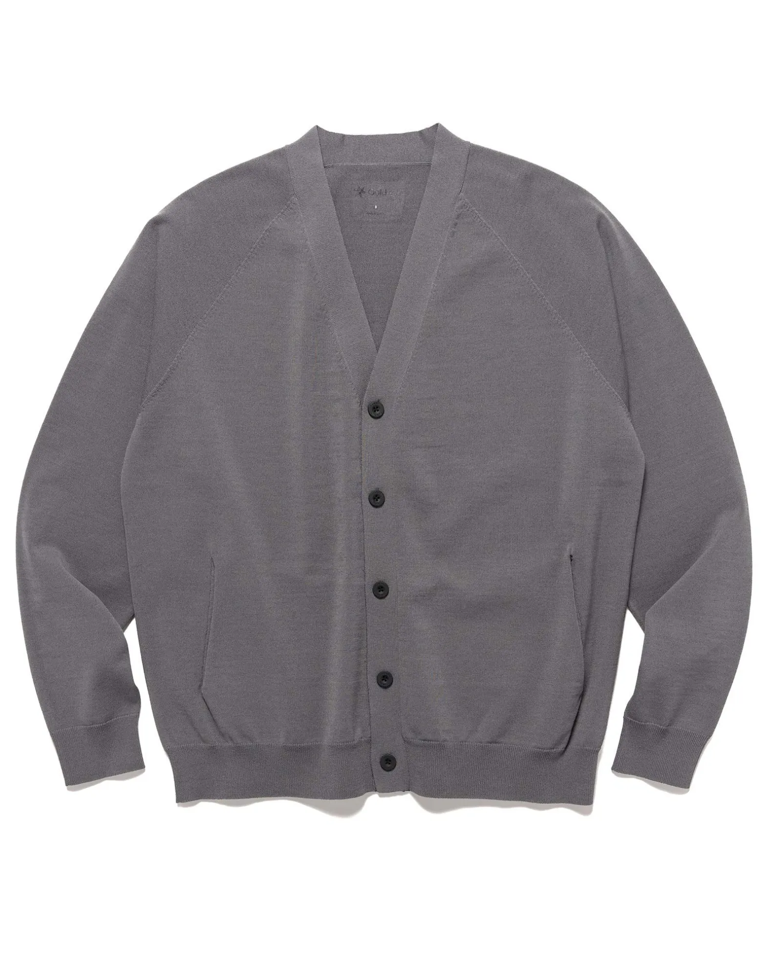 Wholegarment Wool Knit Cardigan Mix Charcoal