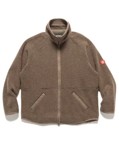 Wool Boa Fleece Zip Up Khaki