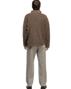 Wool Boa Fleece Zip Up Khaki