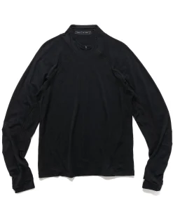 Wool Half Zip L/S T-Shirt Black