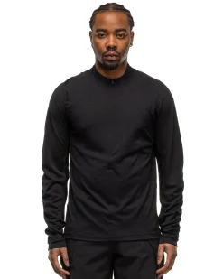 Wool Half Zip L/S T-Shirt Black