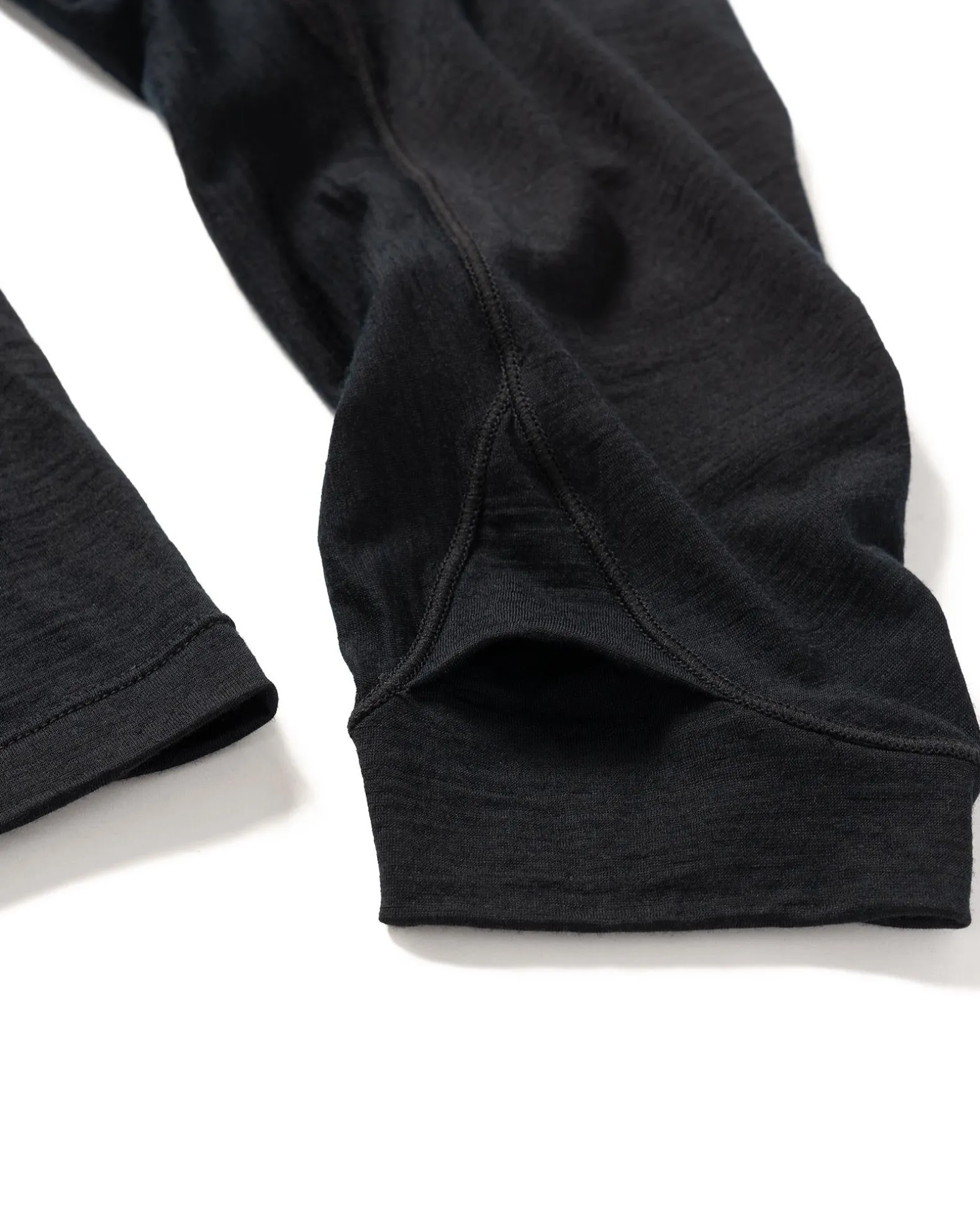 Wool Half Zip L/S T-Shirt Black