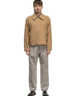 Wool Short Zip Jacket Beige