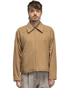 Wool Short Zip Jacket Beige