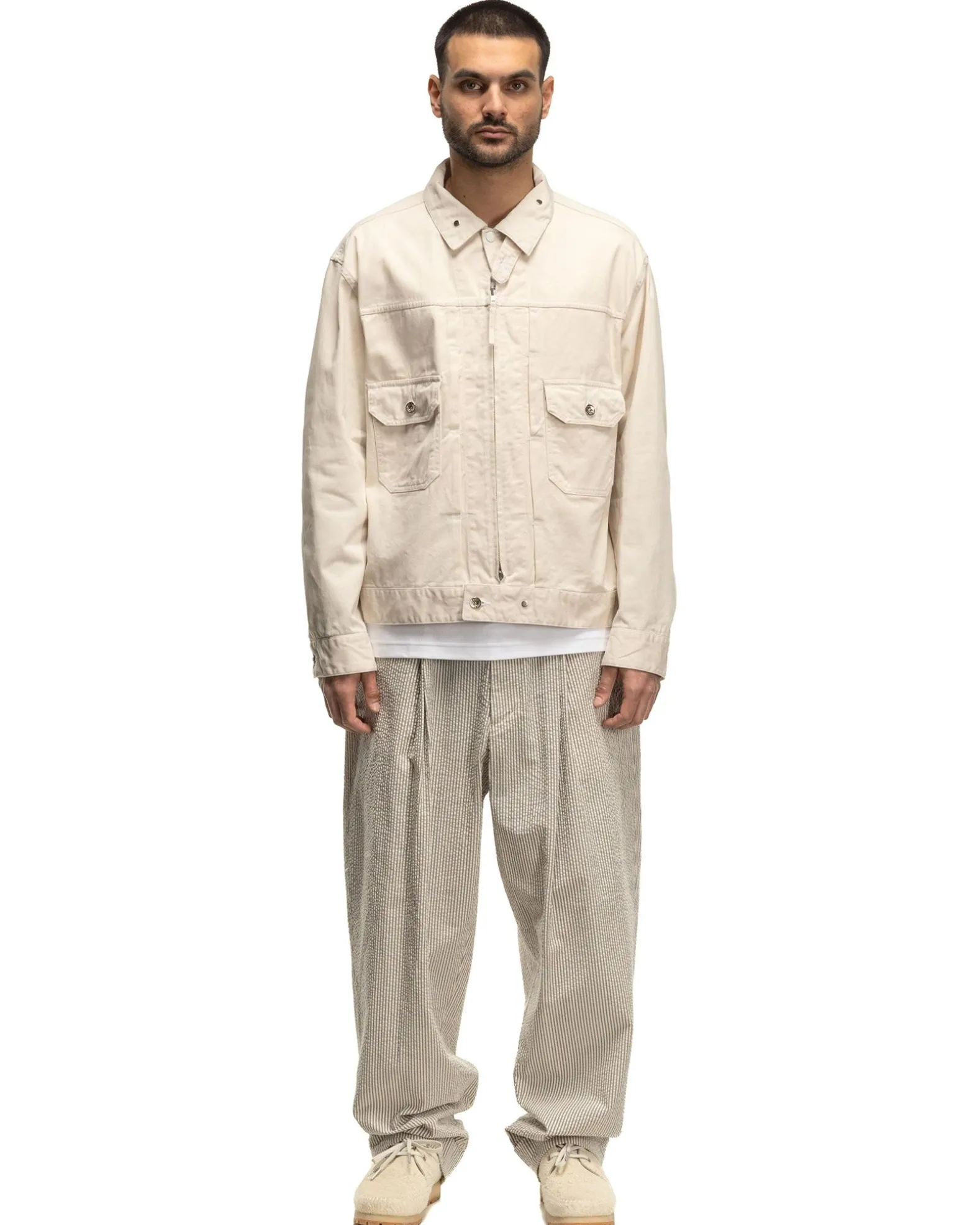 Wp Pant Cotton Seersucker Natural